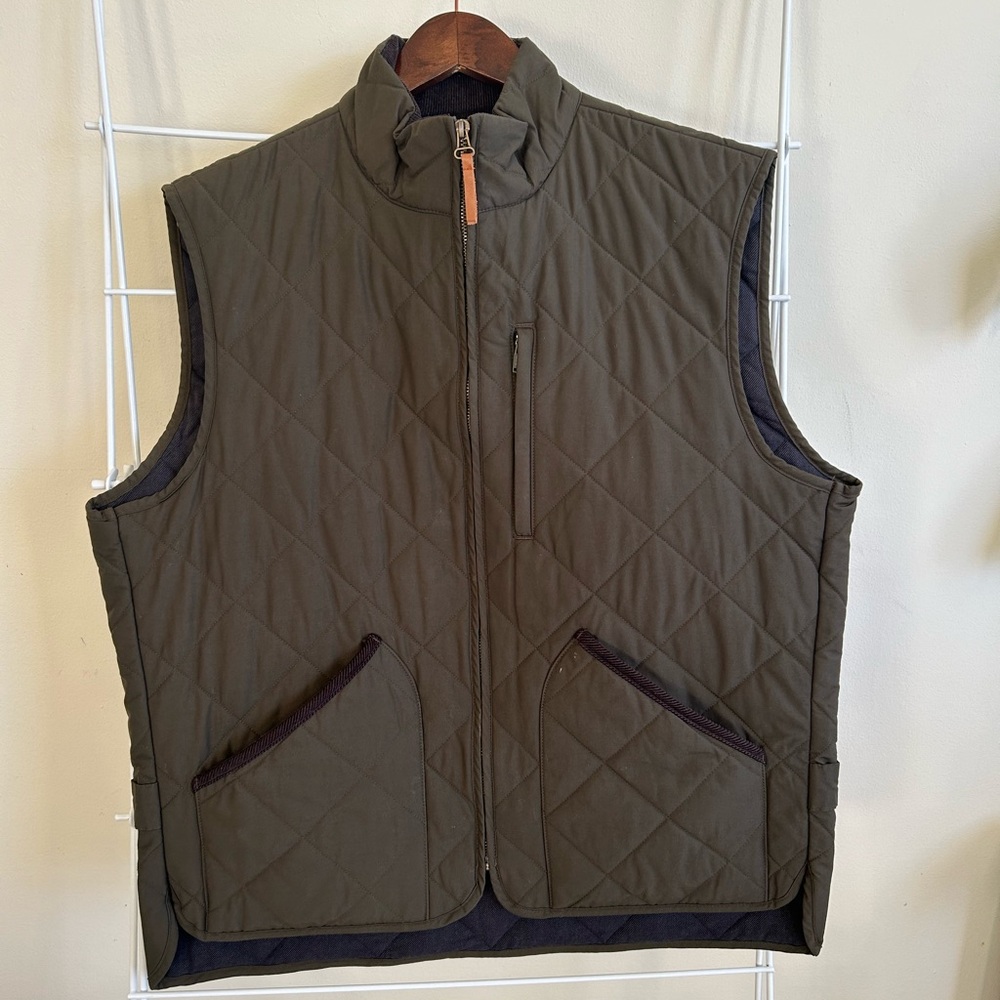 J Crew quilted vest in dark green